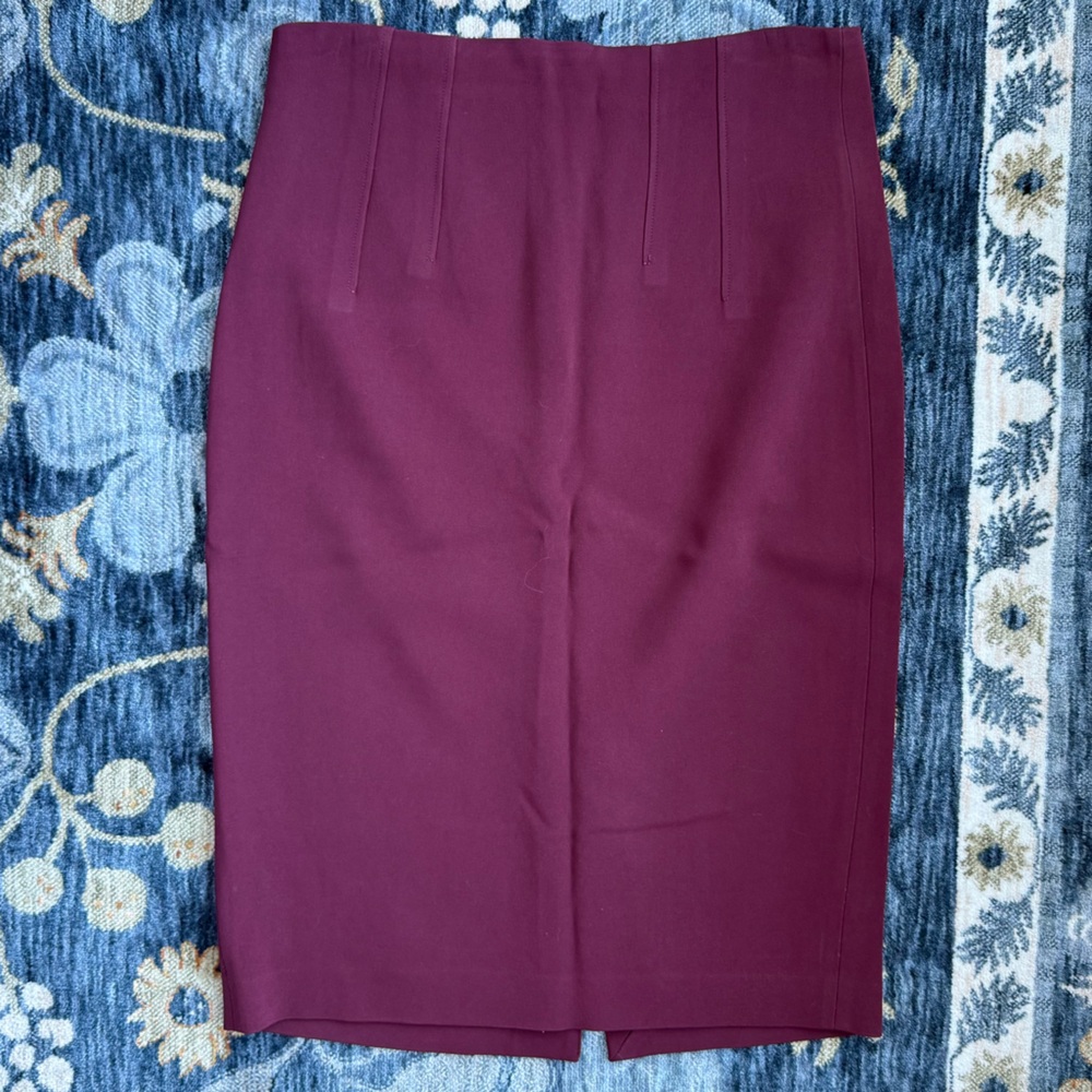 Brooks Brothers Burgundy Pencil Skirt With Seam Detail Size 6